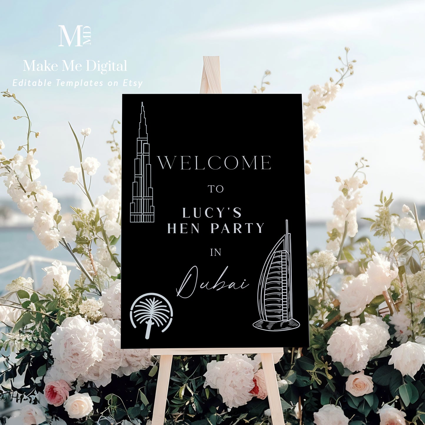 Dubai Hen Party Weekend Welcome sign template