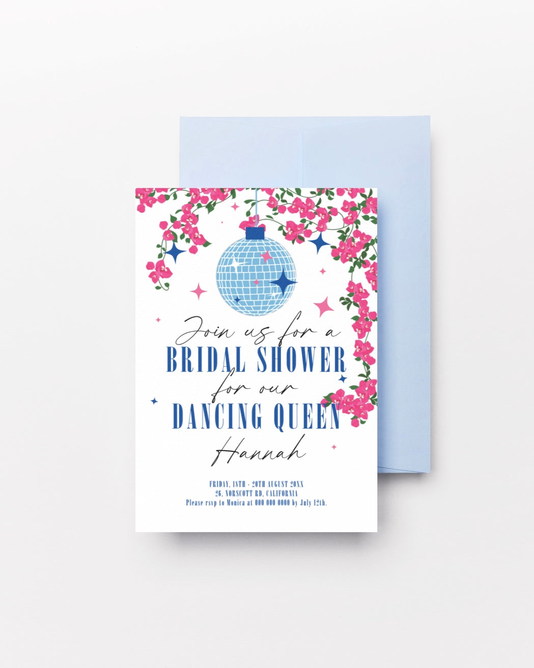 Dancing Queen Mamma Mia Bridal Shower Invitation template