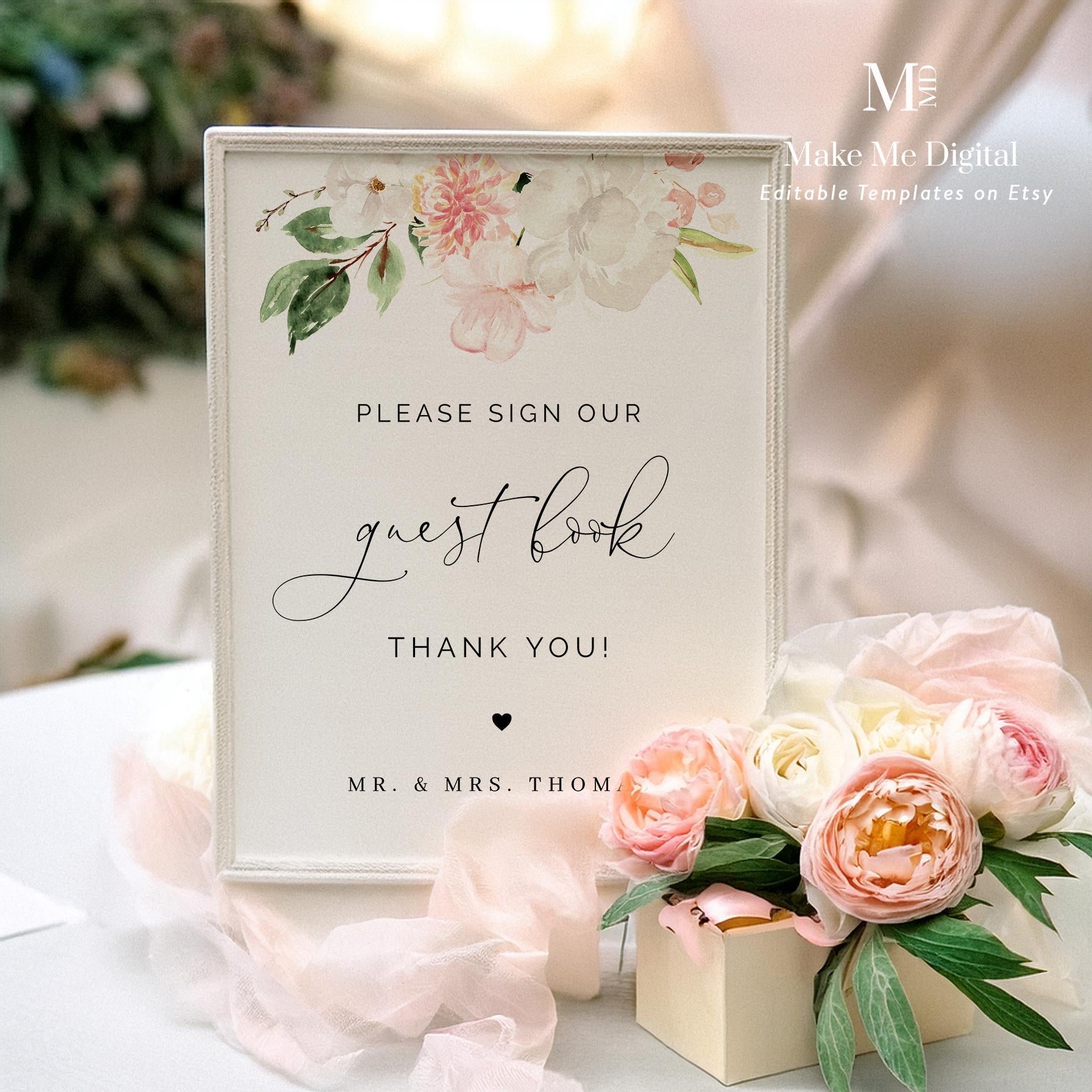 Blush Pink & White Floral Wedding Guest Book Sign – Make Me Digital: printable event invitations, party games & decor blush-pink-white-floral-wedding-guest-book-sign-make-me-digital-printable-event-invitations-party-games-decor