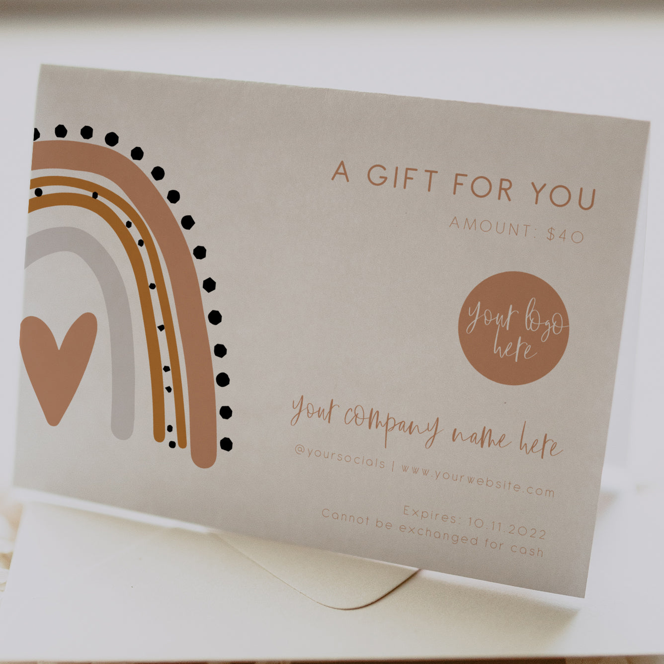 Bohemian Rainbow Gift Card Certificate