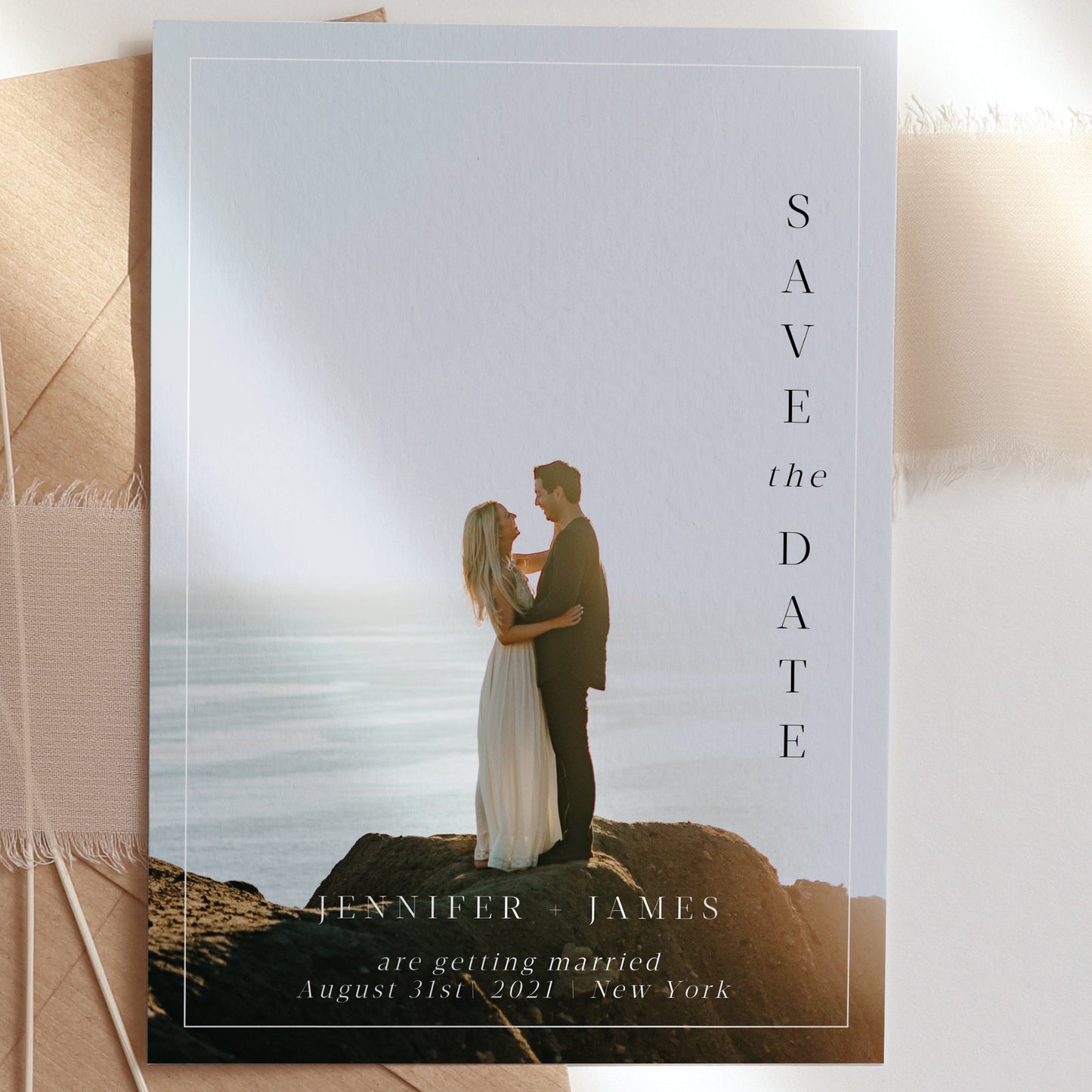 Minimalist Save the Date Photo Card