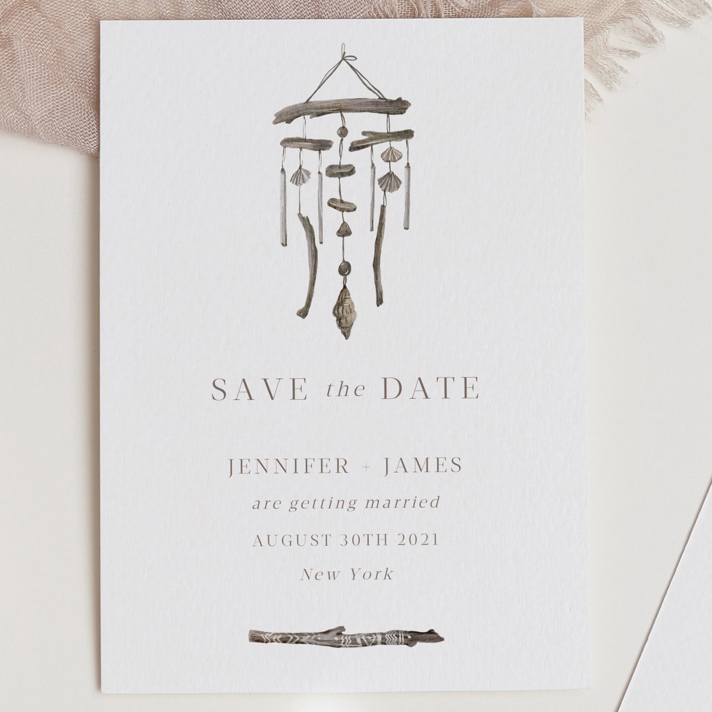 Bohemian Windchime Save the Date