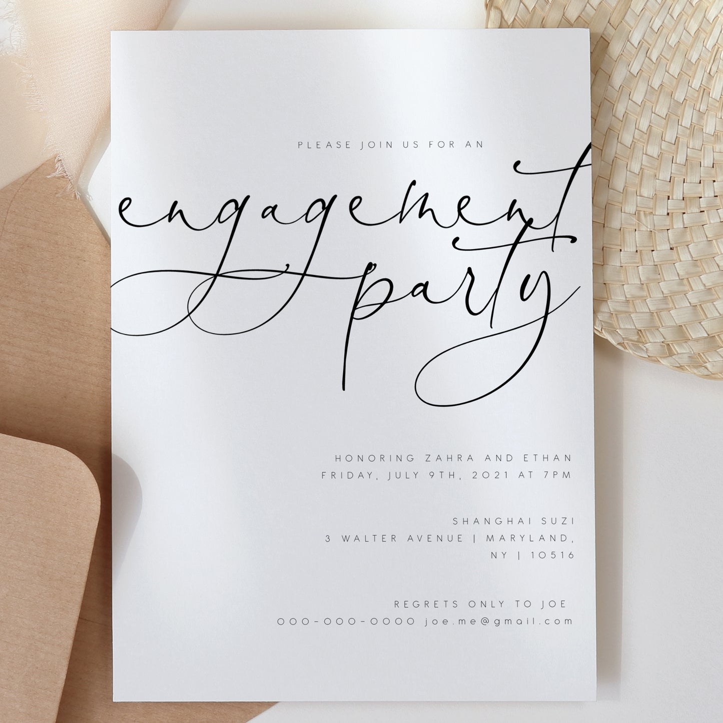 Contemporary Engagement Party Invitation