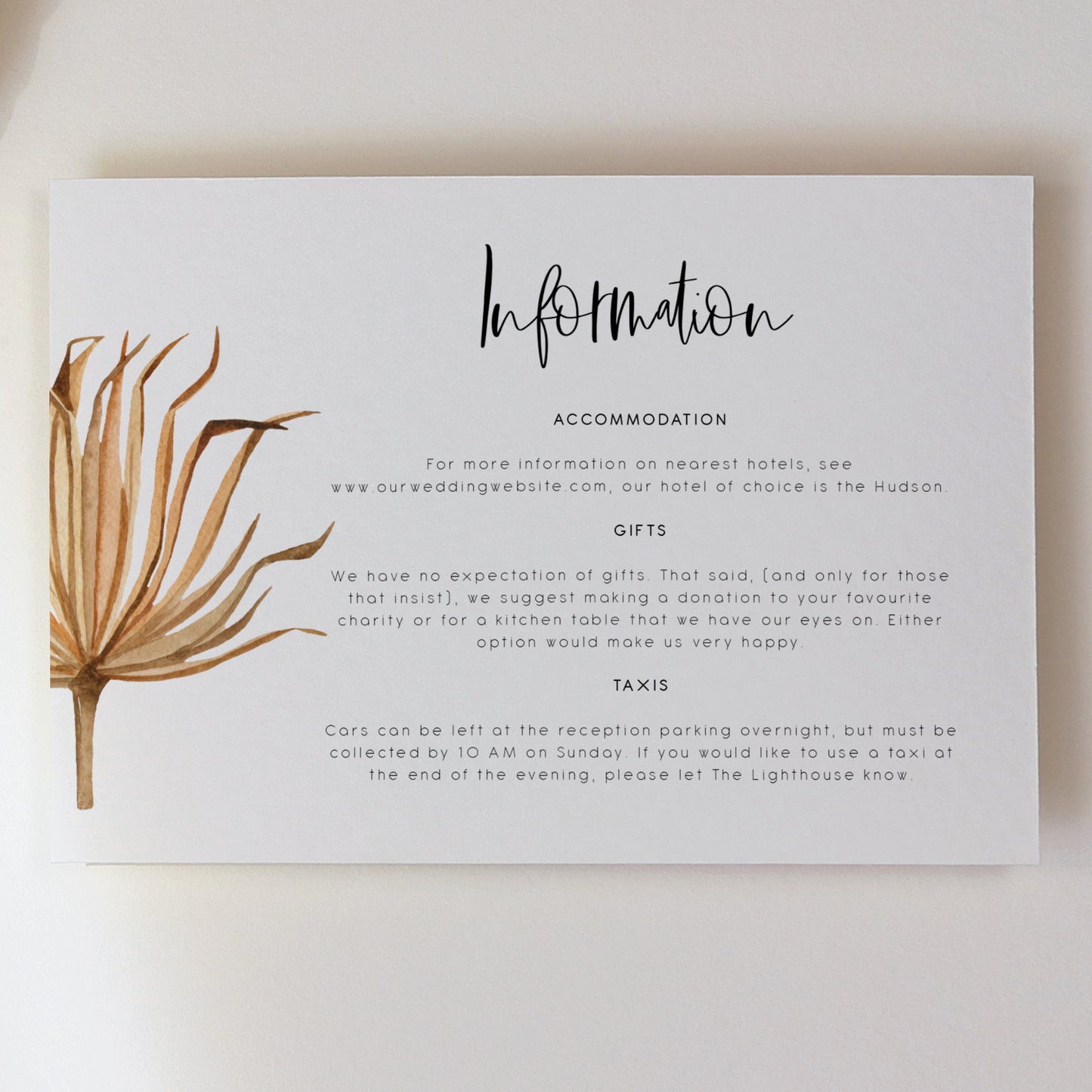 Savanna Pampass Grass Information Card