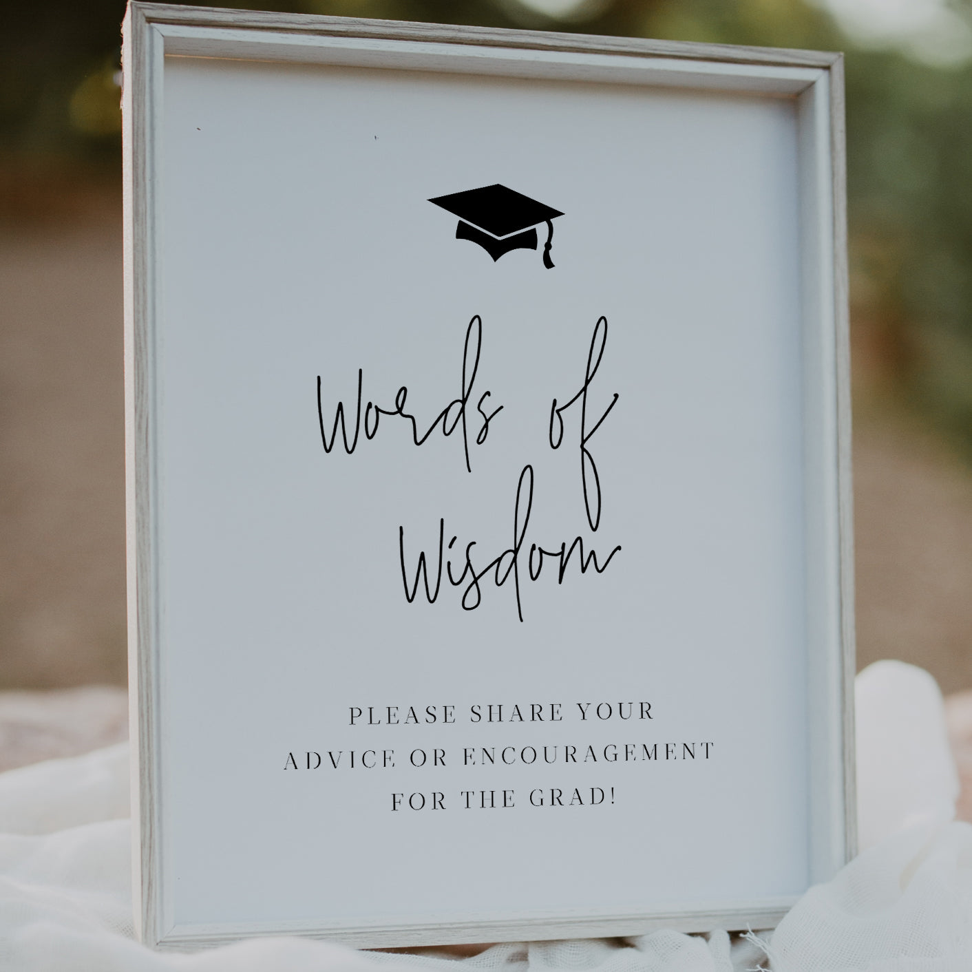 Modern Calligraphy Graduation Advice Sign & Cards