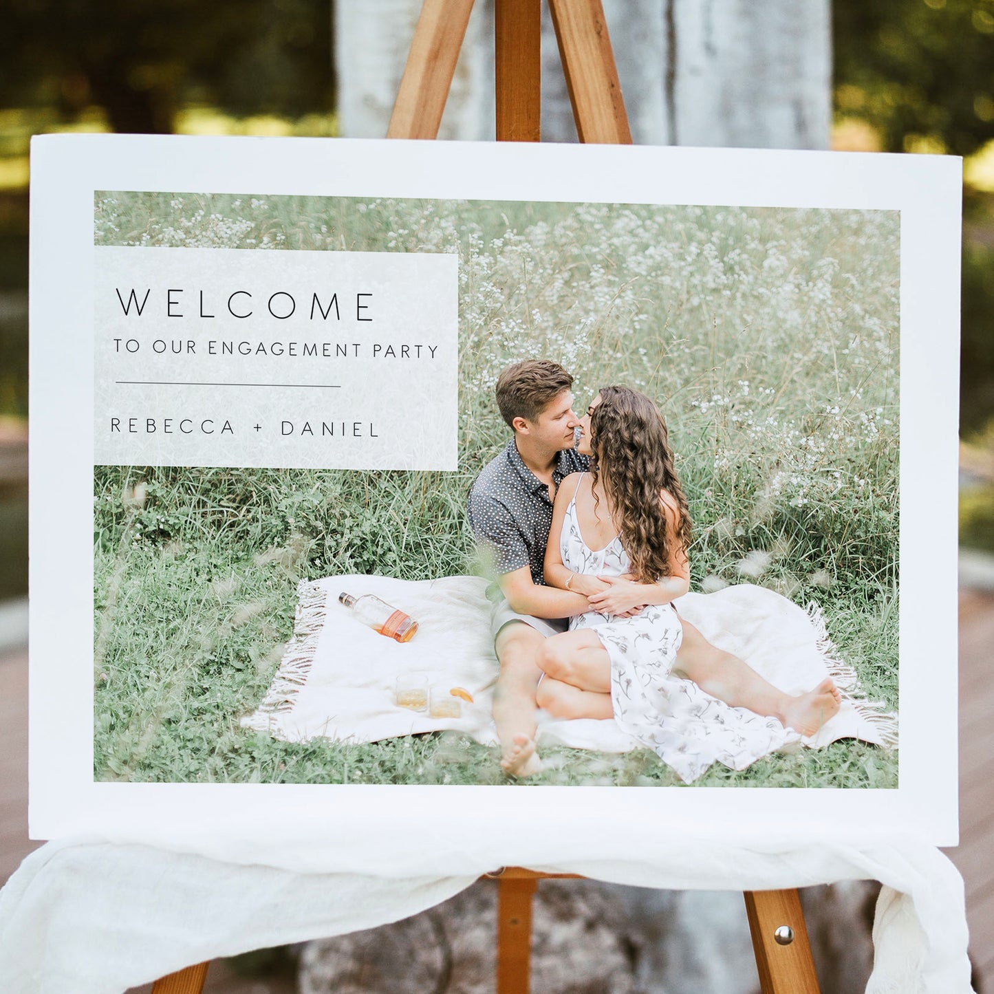 Simple & Modern Engagement Party Welcome Sign