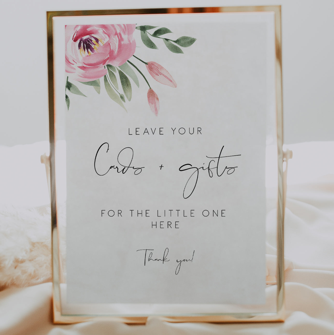 Serena Pink Peony Cards and Gifts Sign