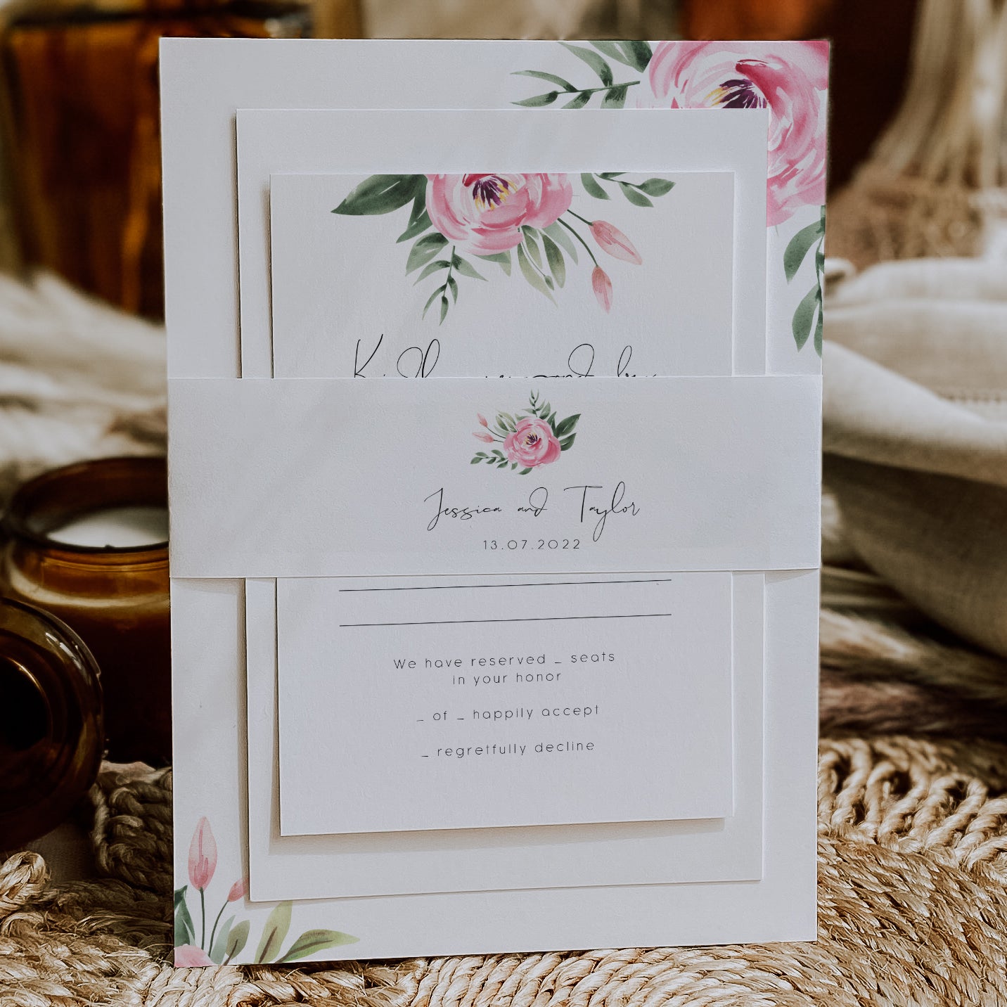 Serena Pink Peony Belly Band