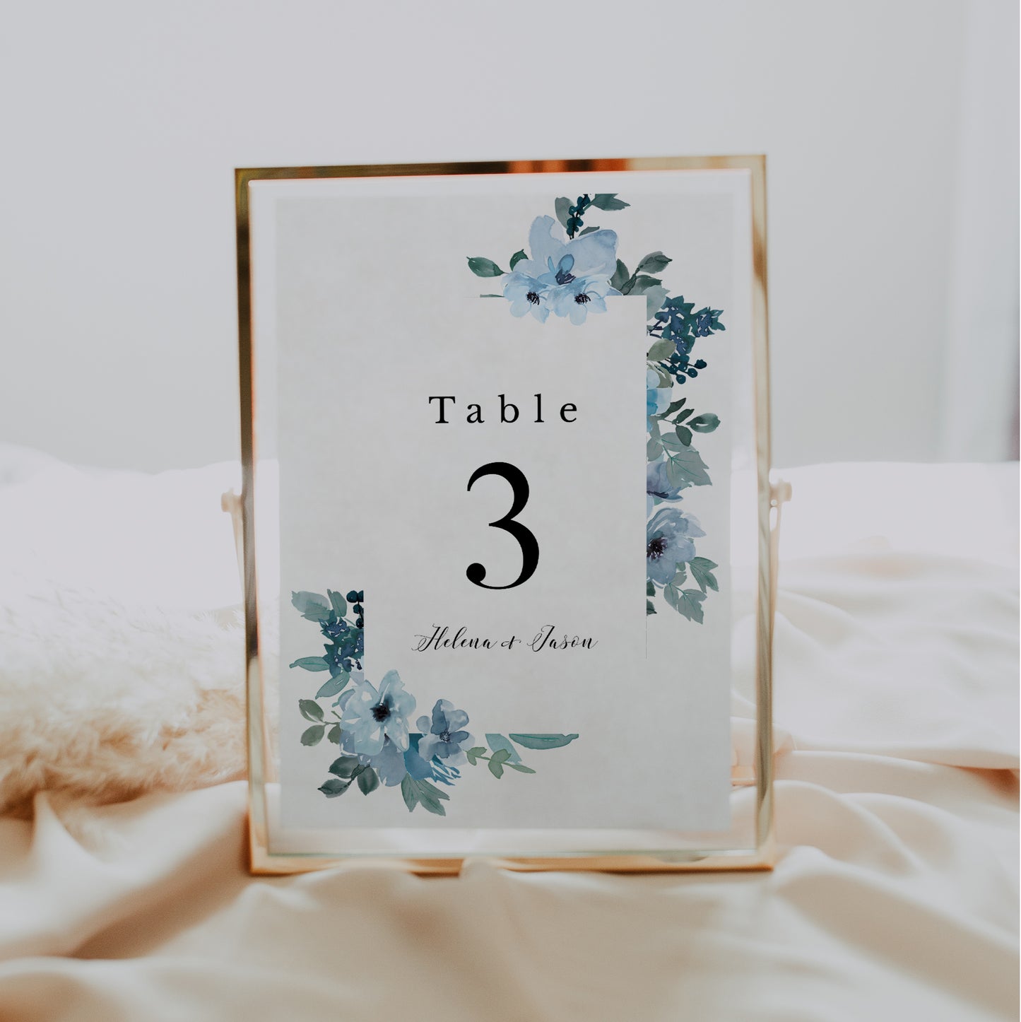Blue Floral Table Numbers