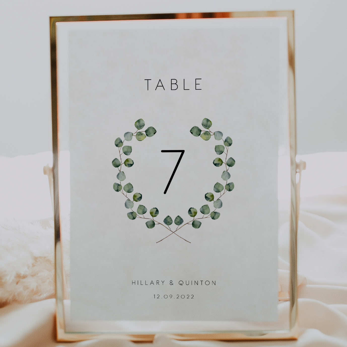 Silver Dollar Eucalyptus Table Numbers