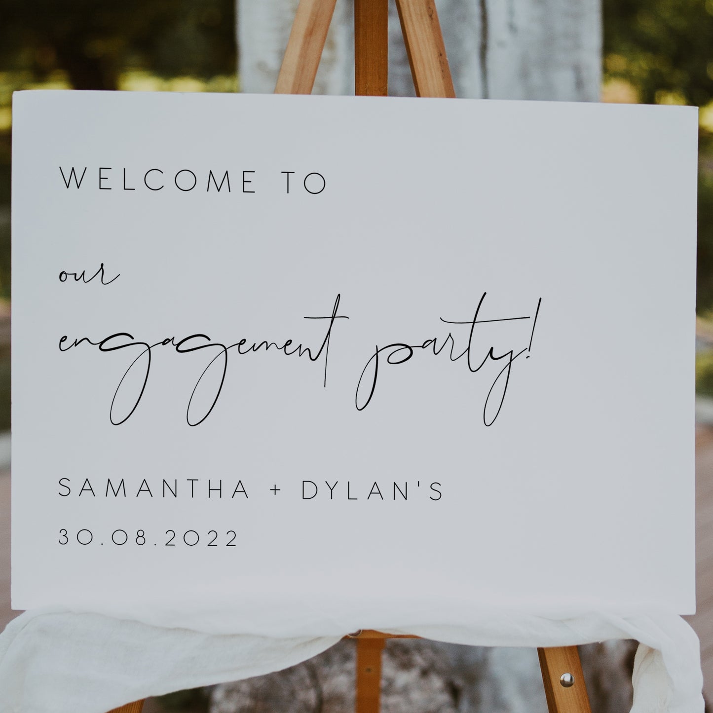 Elegant Engagement Party Welcome Sign