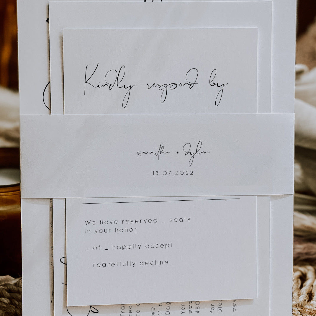 Elegant Wedding Invitation Belly Band