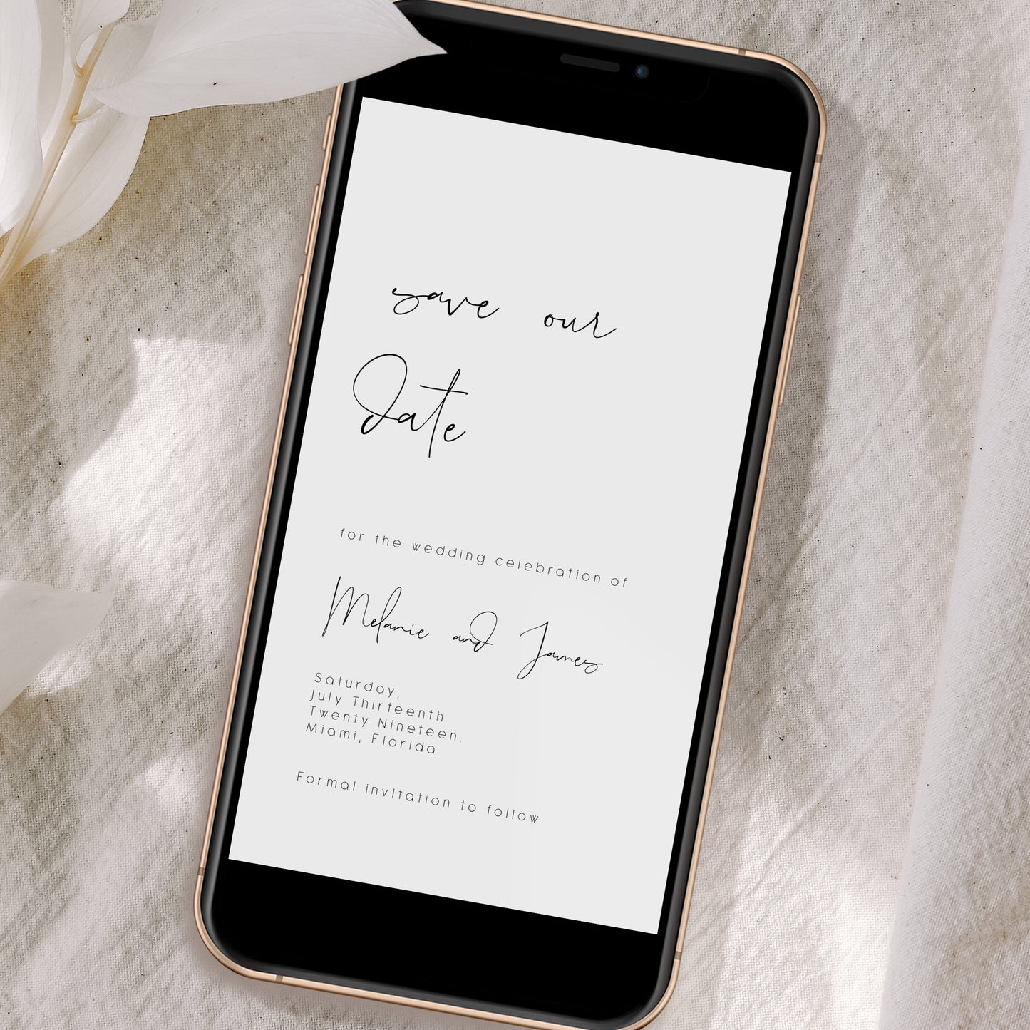 Elegant Wedding Save the Date Evite