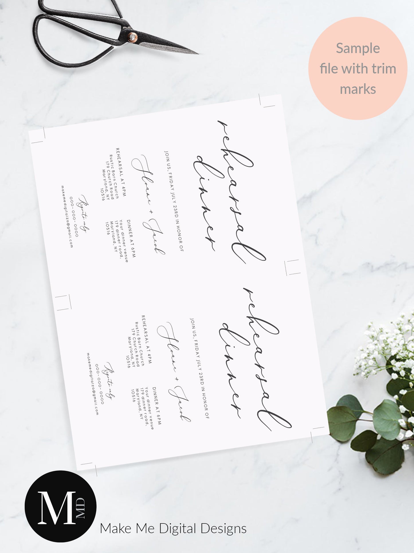 Wedding Rehearsal Dinner invitation, Rehearsal Dinner Invite, Instant Download, editable template 110