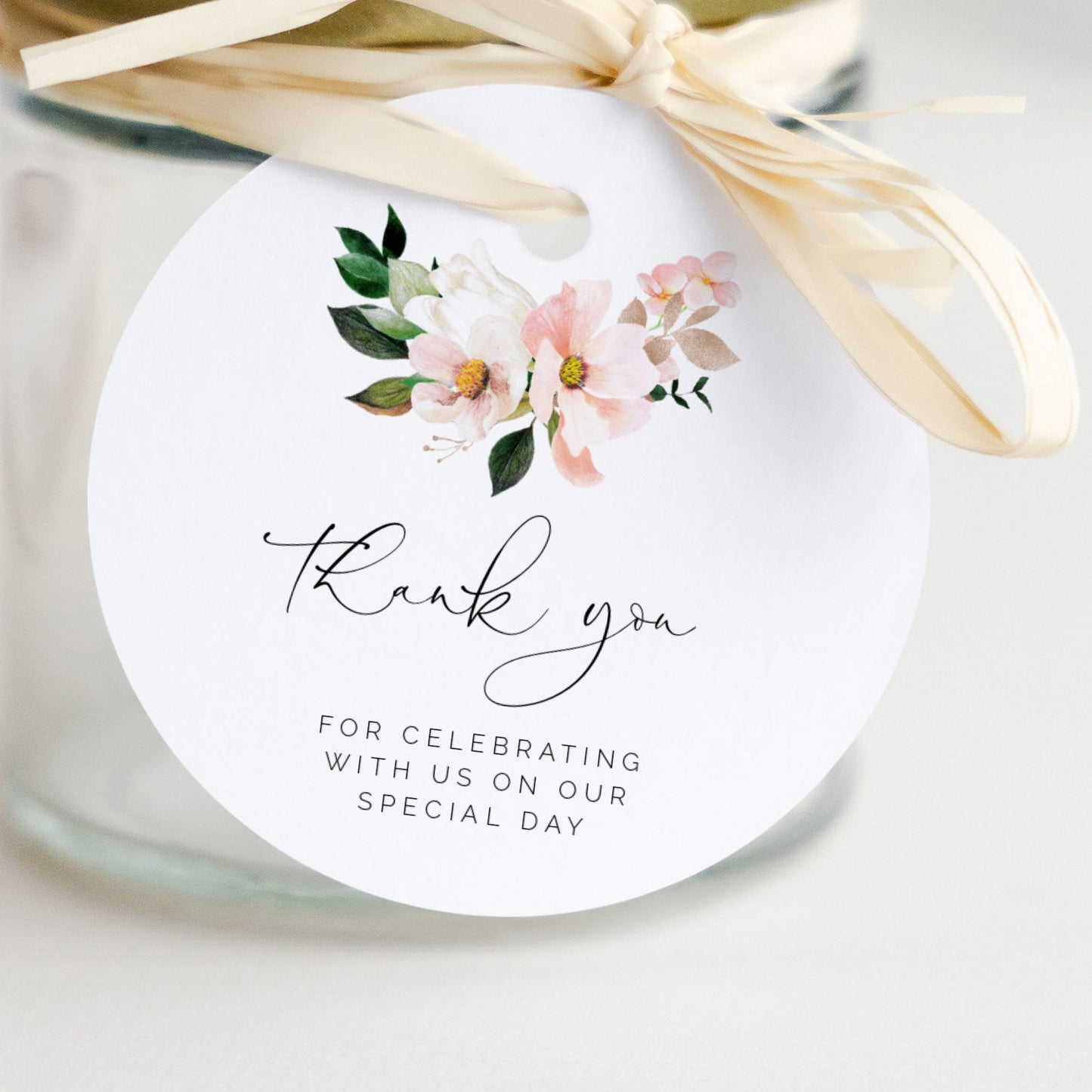 Pink Hydrangea Thank you Tag - Make Me Digital: printable event invitations, party games & decor