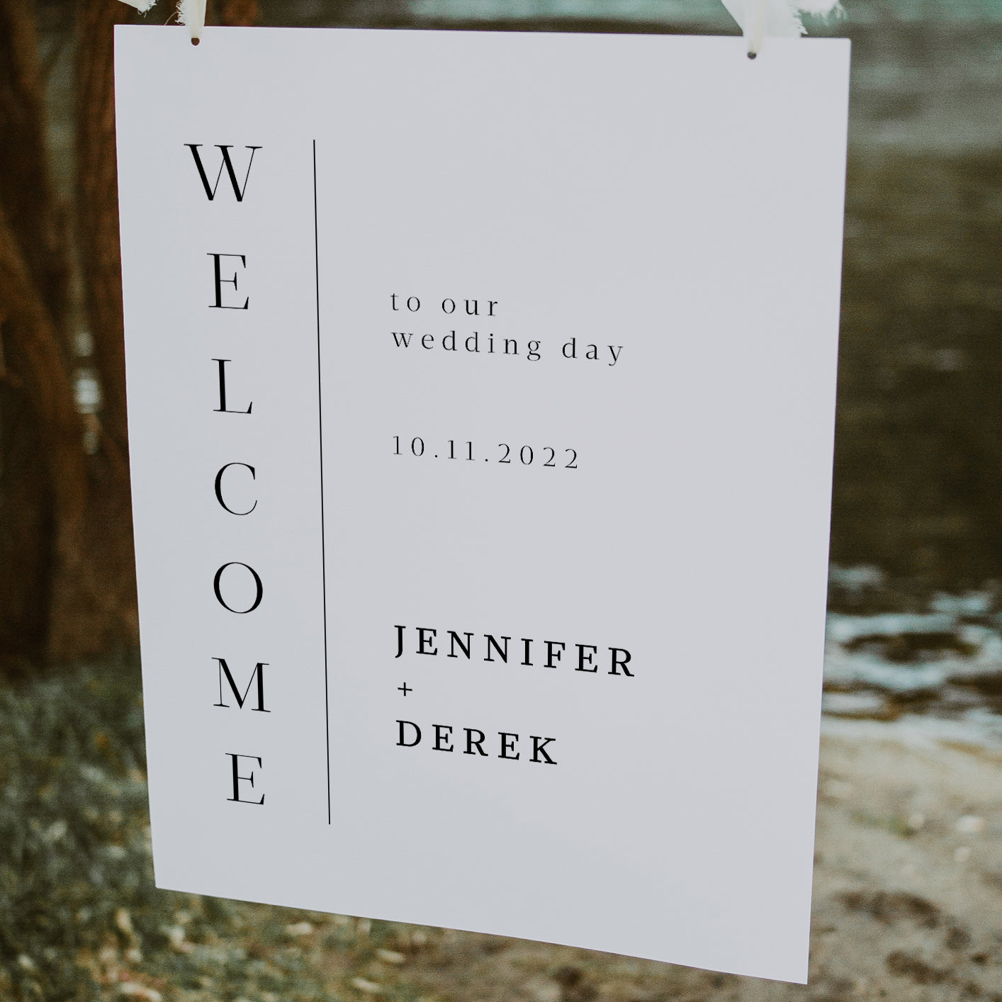 Minimalist Wedding Welcome Sign - Make Me Digital: printable event invitations, party games & decor