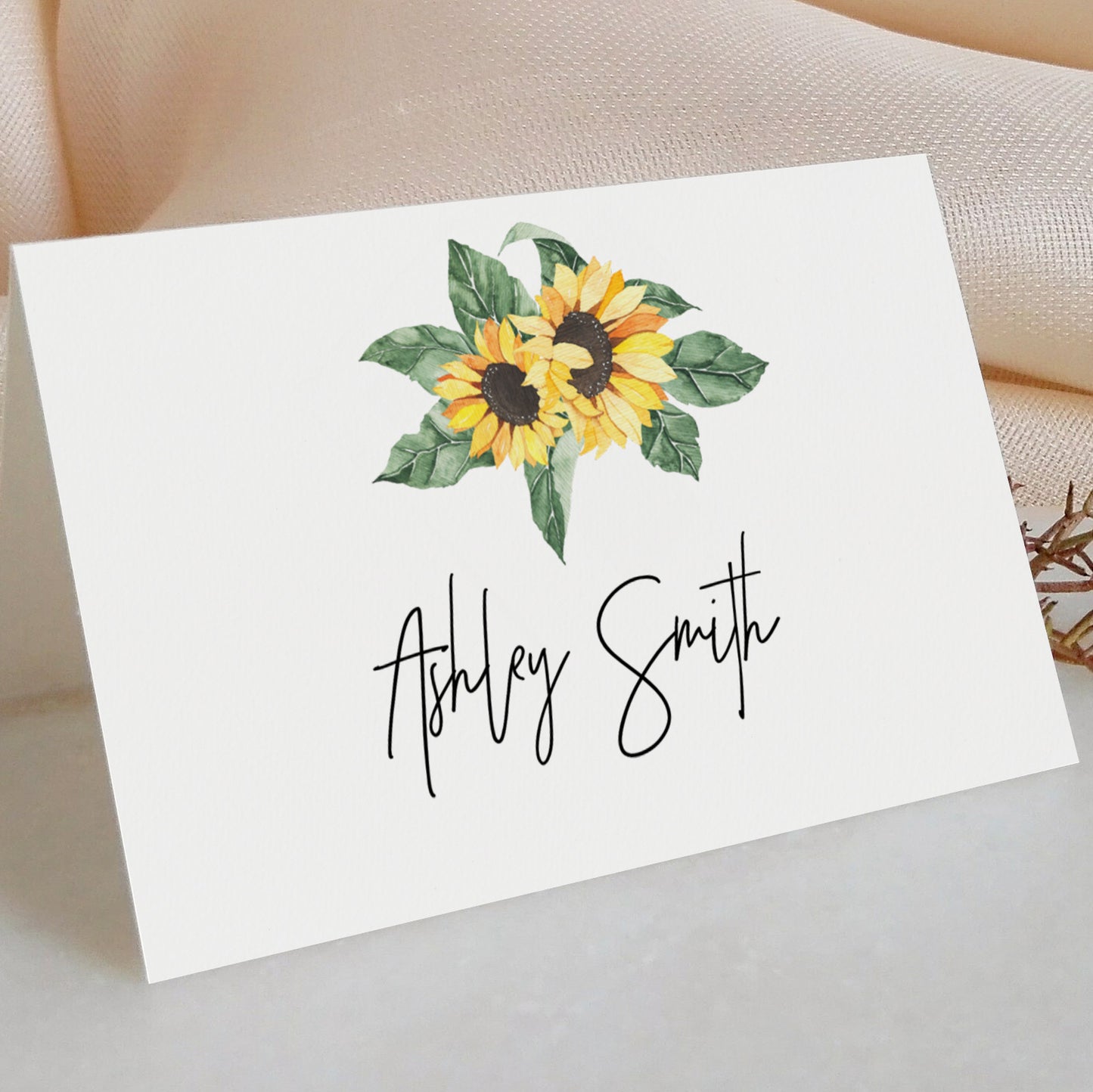 Sunflower Wedding Place Cards