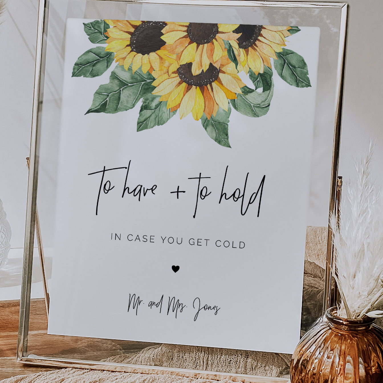 Sunflower Wedding To Have and To Hold Sign