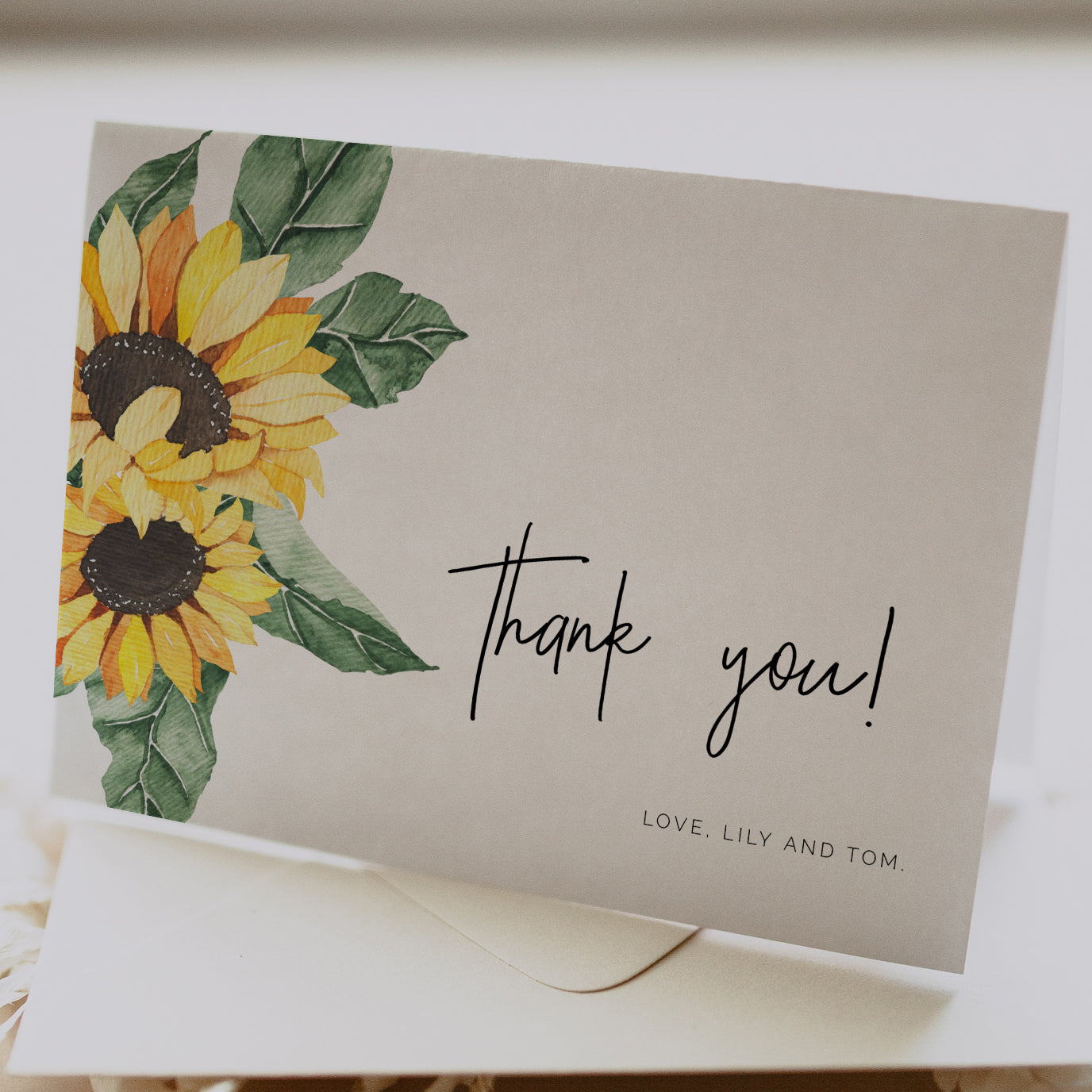 Sunflower Wedding Thank You Card