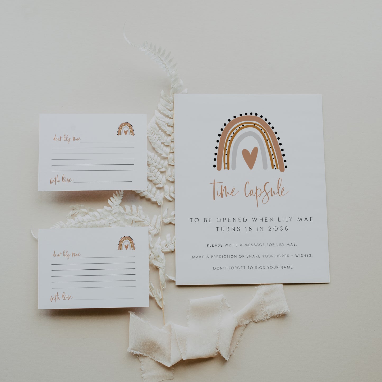 Bohemian Rainbow Time Capsule Sign & Cards