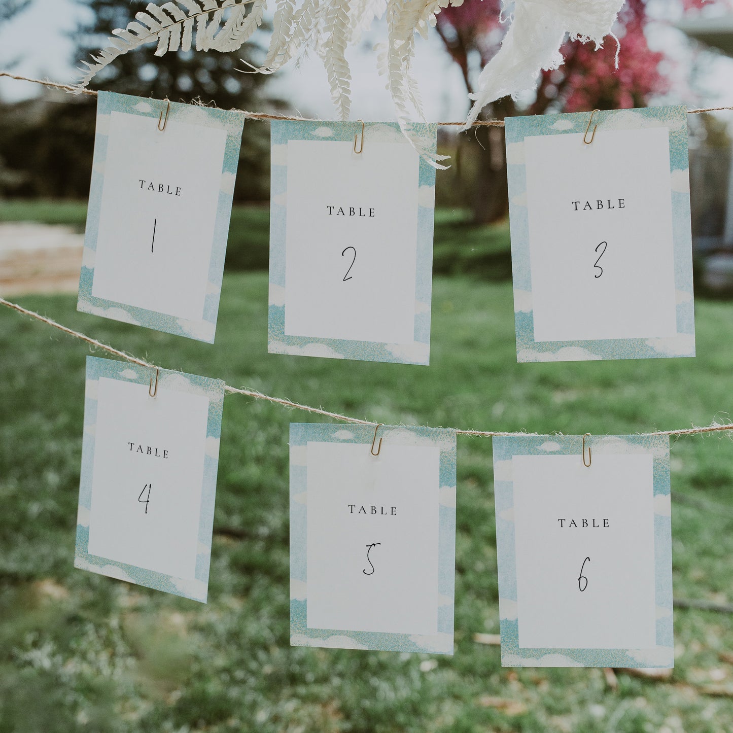 Cloud & Blue Sky Table Numbers