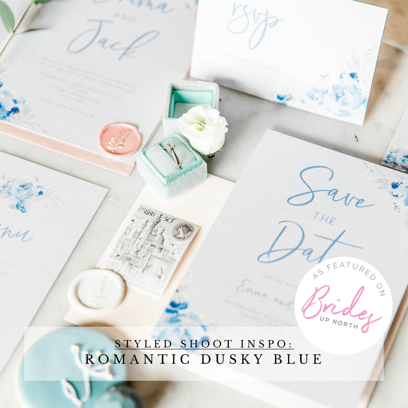 Creating Love on Paper: DIY Dusky Blue Spring Wedding Stationery Ideas