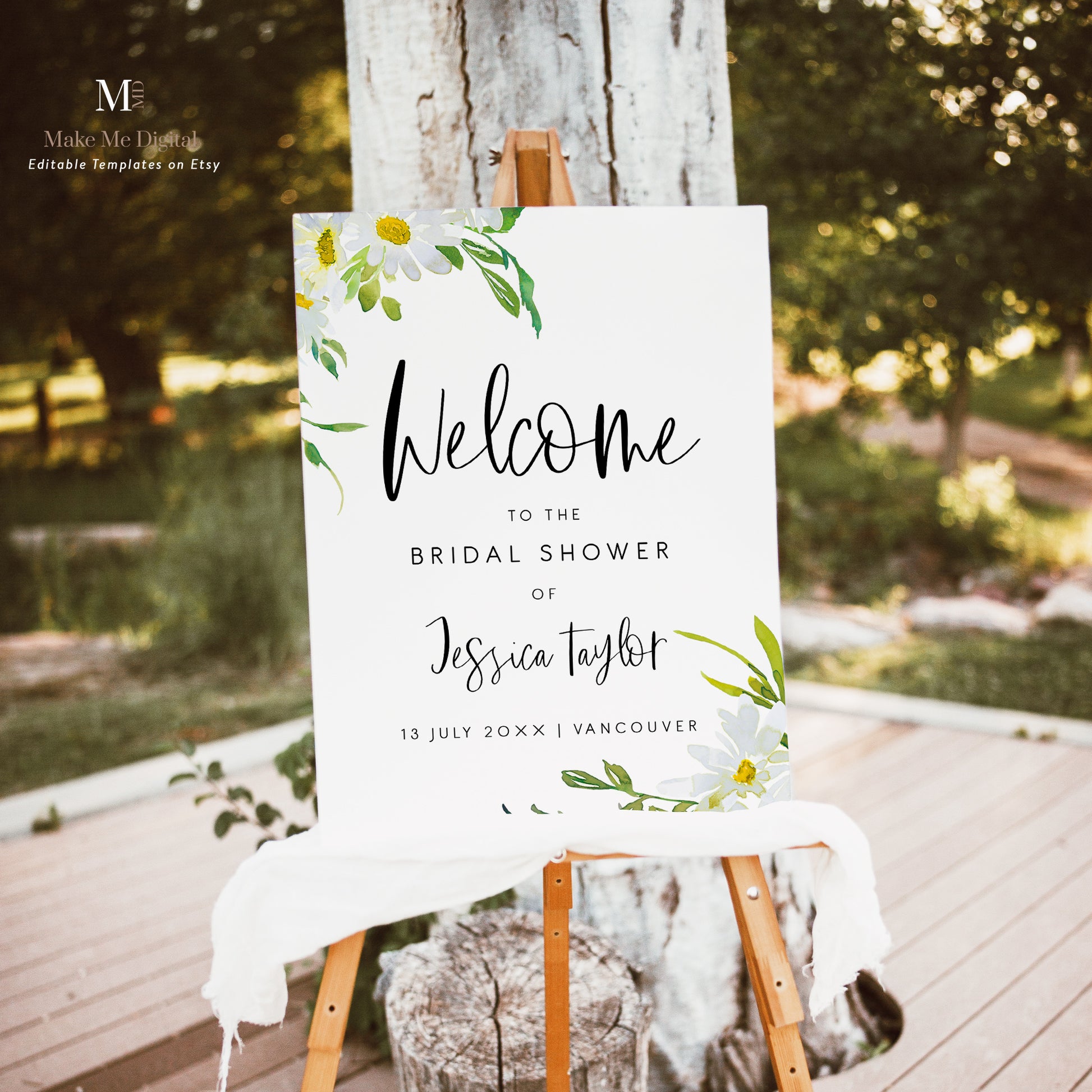 Delicate Daisy Bridal Shower Welcome Sign – Make Me Digital: printable event invitations, party games & decor delicate-daisy-bridal-shower-welcome-sign-make-me-digital-printable-event-invitations-party-games-decor