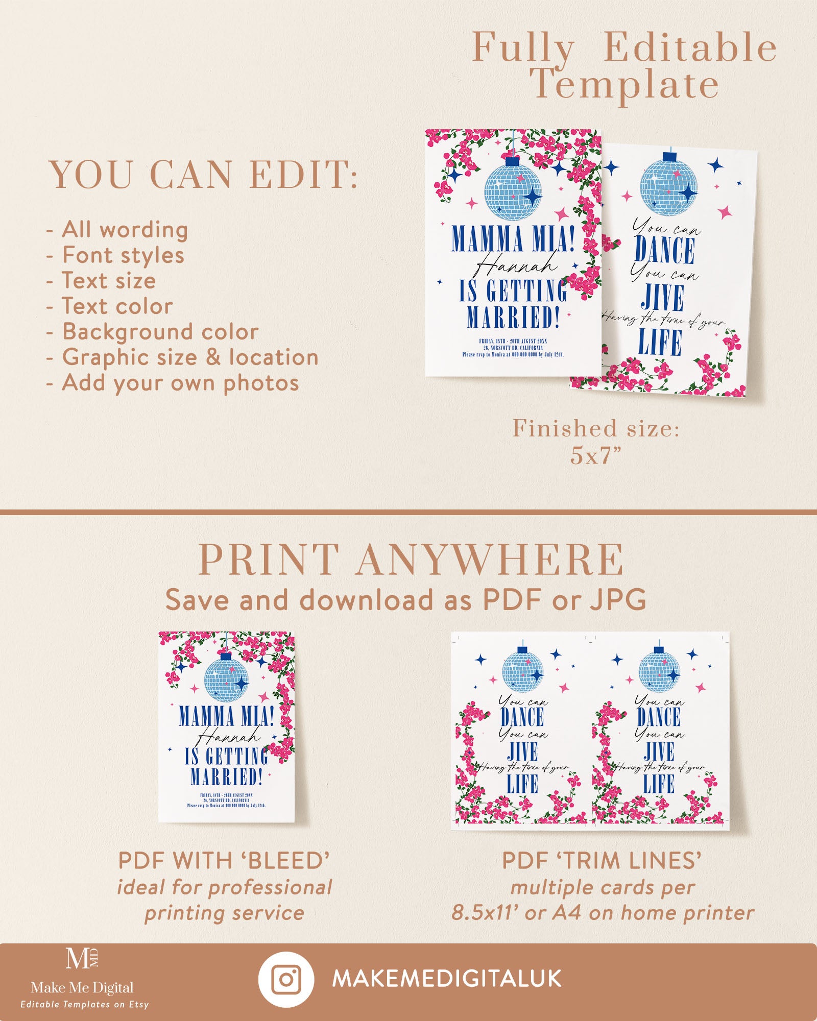 Dancing Queen Bridal Shower Game Bundle, Greek Mamma Mia hen do set pr Make Me Digital: printable event invitations, party games & decor Dancing Queen Bridal Shower Game Bundle, Greek Mamma Mia hen do set pr Make Me Digital: printable event invitations, party games & decor