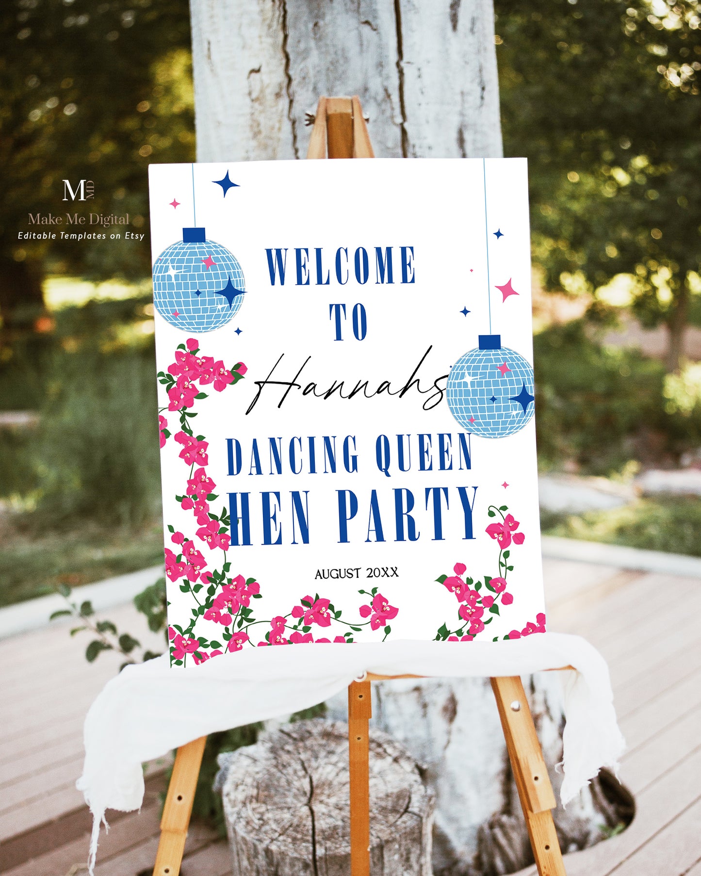 Dancing Queen Mamma Mia Hen Party Welcome Sign template