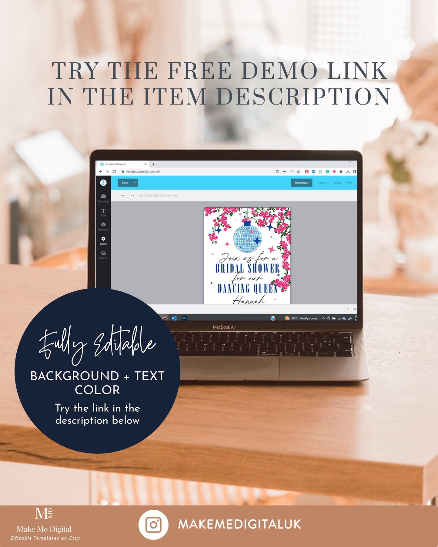 Mamma Mia Arch Hen Party Welcome Sign & Mediterranean Blue Tile template