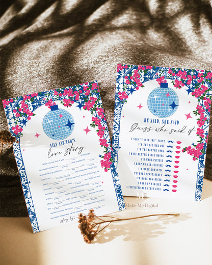 Dancing Queen Bridal Shower Game Bundle, Greek Mamma Mia hen do set printable