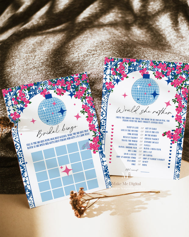 Dancing Queen Bridal Shower Game Bundle, Greek Mamma Mia hen do set printable