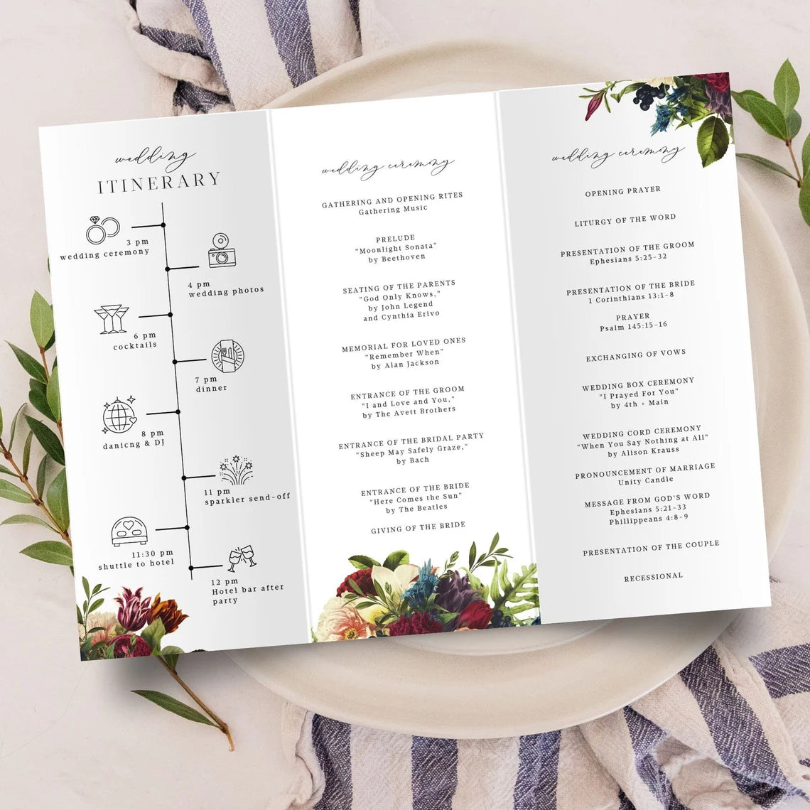 Trifold wedding program 60 photos - Astyledwedding.com