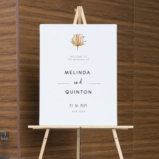 Rustic Palm Leaf Wedding Welcome Sign