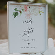 Blush Pink & White Floral Cards and Gifts Wedding Sign