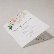 Blush Pink & White Floral Order of Service Booklet
