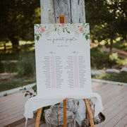 Blush Pink & White Floral Wedding Seating Chart