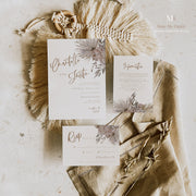 Muted Florals Wedding Invitation Set of 3