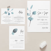Sara Eucalyptus Wedding Invite Set of 3