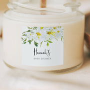 Delicate Daisy Baby Shower Candle Label