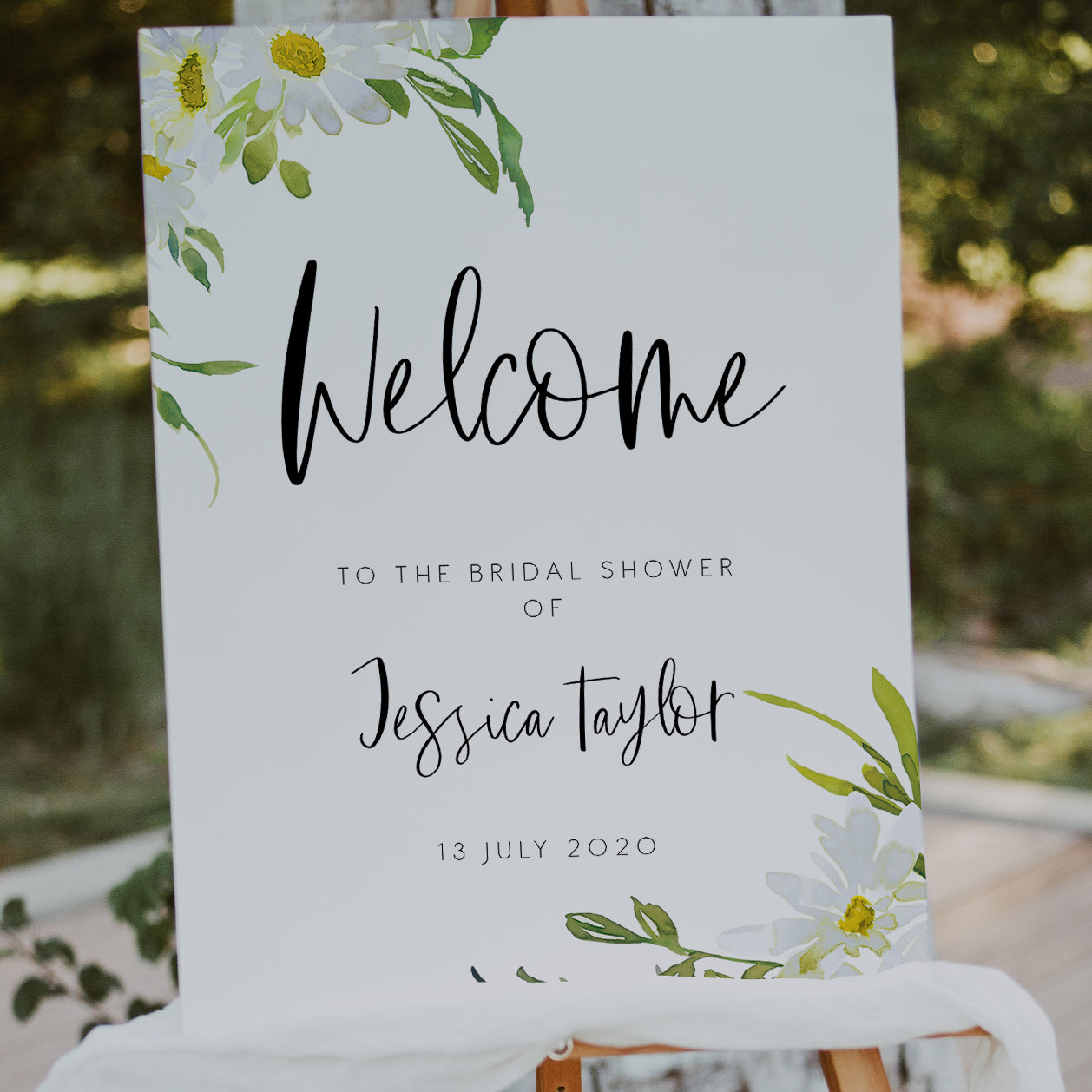 Delicate Daisy Bridal Shower Welcome Sign