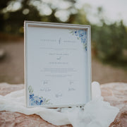 Dusky Blue Floral Marriage Certificate Keepsake