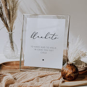 Elegant Calligraphy Wedding Blanket Favour Sign