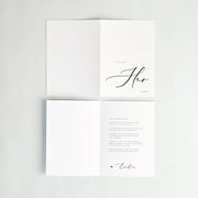 her vow booklet front and back
