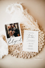 Elegant Calligraphy 'We Eloped' Elopement Wedding Invitation