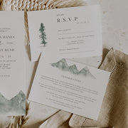 Elegant Mountain Wedding Invitation Set of 3