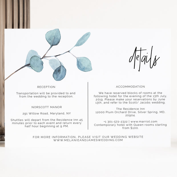 Sara Eucalyptus Details Card