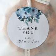 Blue Floral Wedding Thank you Tags