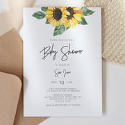 Sunflower Baby Shower Invitation Single