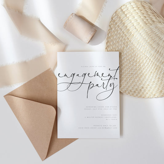 Contemporary Engagement Party Invitation